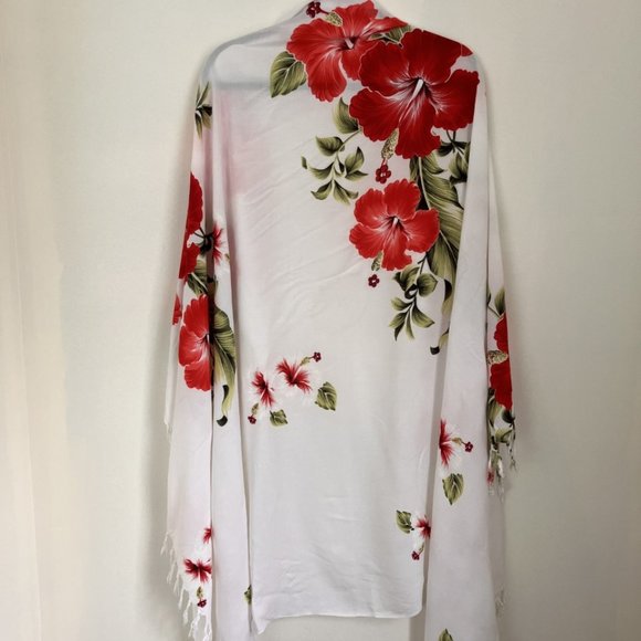 Coco Beach Hawaii - Hibiscus Flower Print Large Shawl/Scarf -Very Large - Picture 9 of 13